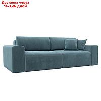 Прямой диван "Лига 036 Классик", механизм еврокнижка, НПБ, велюр, цвет бирюзовый