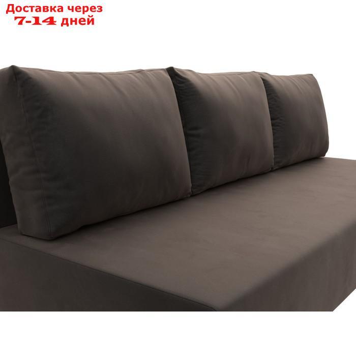 Прямой диван "Лига 033", механизм еврокнижка, ППУ, велюр, цвет коричневый - фото 5 - id-p226871267