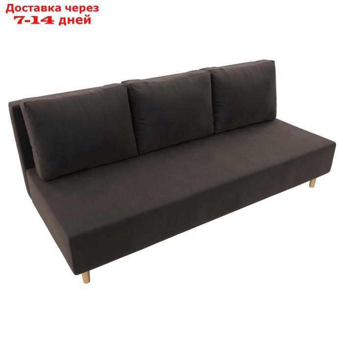 Прямой диван "Лига 033", механизм еврокнижка, ППУ, велюр, цвет коричневый - фото 6 - id-p226871267
