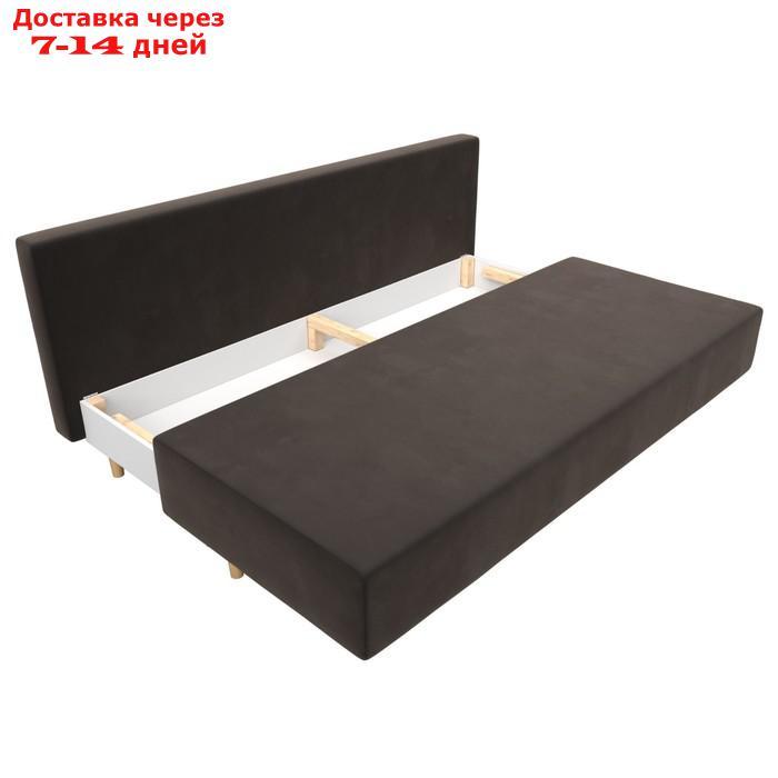 Прямой диван "Лига 033", механизм еврокнижка, ППУ, велюр, цвет коричневый - фото 8 - id-p226871267