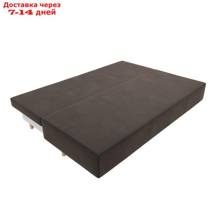 Прямой диван "Лига 033", механизм еврокнижка, ППУ, велюр, цвет коричневый - фото 9 - id-p226871267