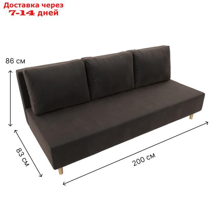 Прямой диван "Лига 033", механизм еврокнижка, ППУ, велюр, цвет коричневый - фото 10 - id-p226871267
