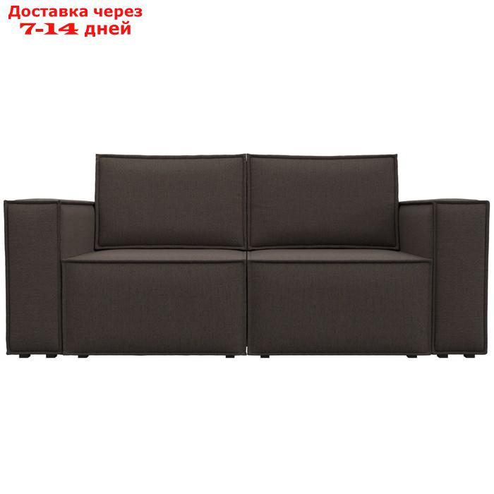 Прямой диван "Куба мини", механизм раскладушка, НПБ, рогожка, цвет амур коричневый - фото 3 - id-p226871271