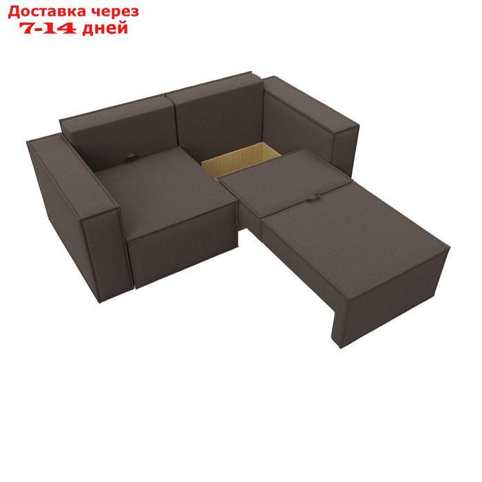 Прямой диван "Куба мини", механизм раскладушка, НПБ, рогожка, цвет амур коричневый - фото 8 - id-p226871271