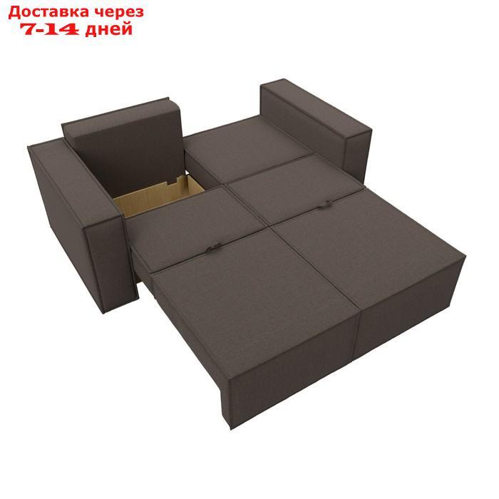 Прямой диван "Куба мини", механизм раскладушка, НПБ, рогожка, цвет амур коричневый - фото 10 - id-p226871271
