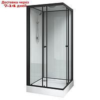 Душевая кабина Loranto NEO CS-22110, 90x90x(190+15) поддон 15 см, профиль черный-матовый