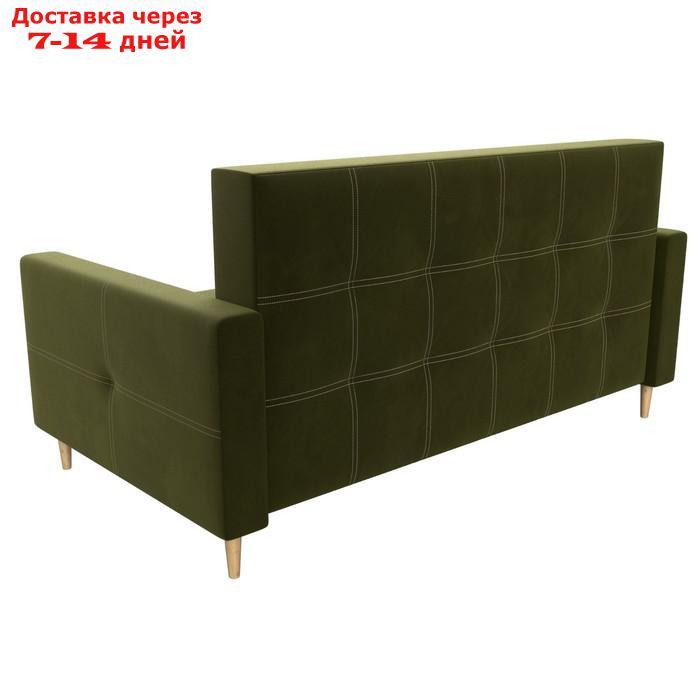 Прямой диван "Лига 038", механизм раскладушка, ППУ, микровельвет, цвет зелёный - фото 6 - id-p226871282