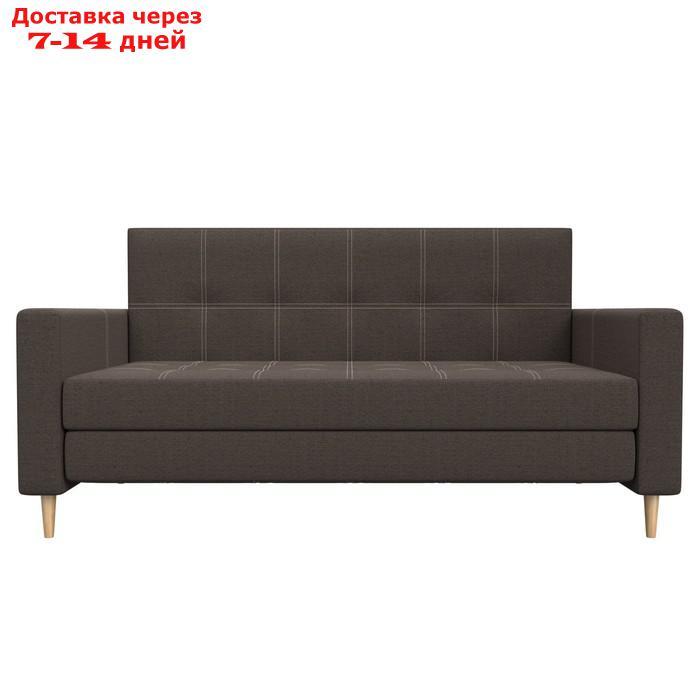 Прямой диван "Лига 038", механизм раскладушка, ППУ, рогожка, цвет амур коричневый - фото 2 - id-p226871283