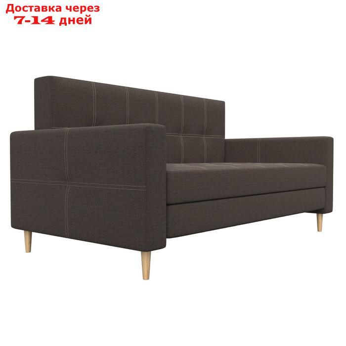 Прямой диван "Лига 038", механизм раскладушка, ППУ, рогожка, цвет амур коричневый - фото 3 - id-p226871283