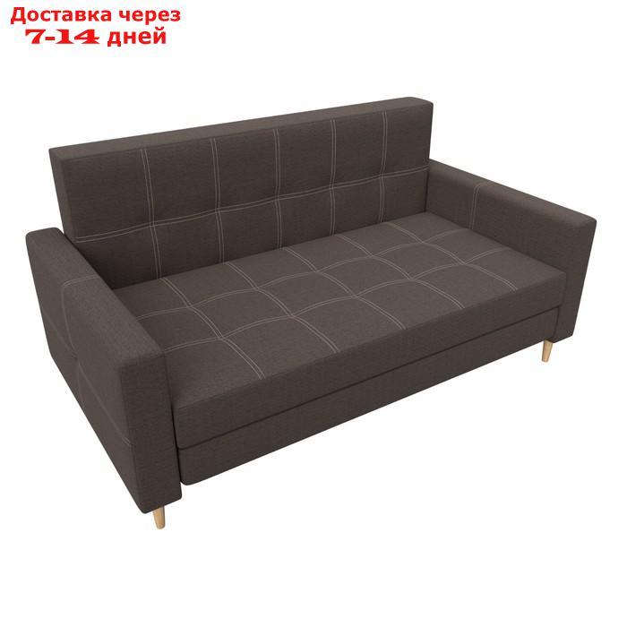 Прямой диван "Лига 038", механизм раскладушка, ППУ, рогожка, цвет амур коричневый - фото 5 - id-p226871283