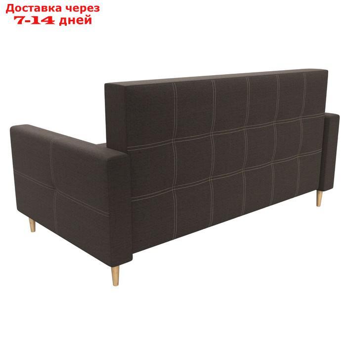 Прямой диван "Лига 038", механизм раскладушка, ППУ, рогожка, цвет амур коричневый - фото 6 - id-p226871283