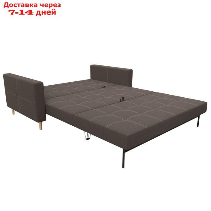 Прямой диван "Лига 038", механизм раскладушка, ППУ, рогожка, цвет амур коричневый - фото 7 - id-p226871283