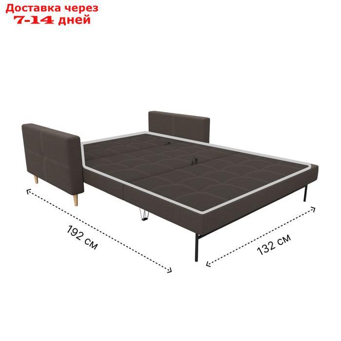 Прямой диван "Лига 038", механизм раскладушка, ППУ, рогожка, цвет амур коричневый - фото 9 - id-p226871283