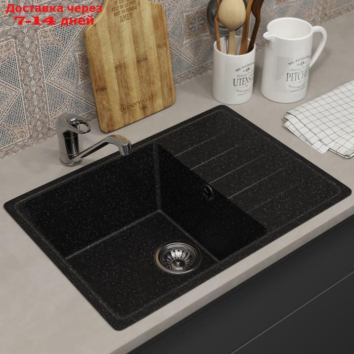 Мойка кухонная из камня Uperwood ECON UPD-506, 004, прямоугольная, цвет 004 черная матовая 1030247 - фото 1 - id-p226868528
