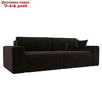 Прямой диван "Лига 036 Классик", механизм еврокнижка, НПБ, микровельвет, цвет коричневый