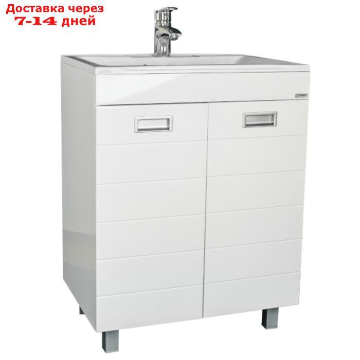 Комплект мебели для ванной Домино Cube Elen 65, без ящика, правый - фото 2 - id-p226871298