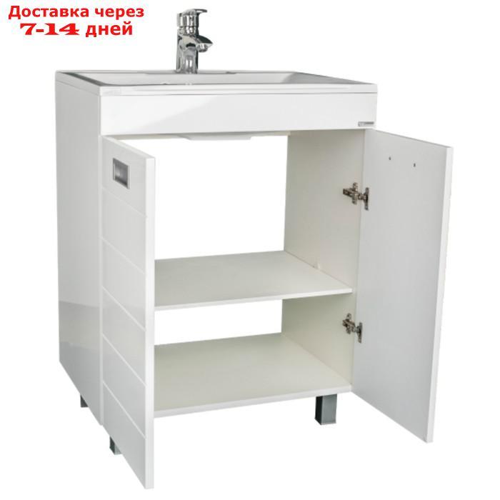 Комплект мебели для ванной Домино Cube Elen 65, без ящика, правый - фото 3 - id-p226871298