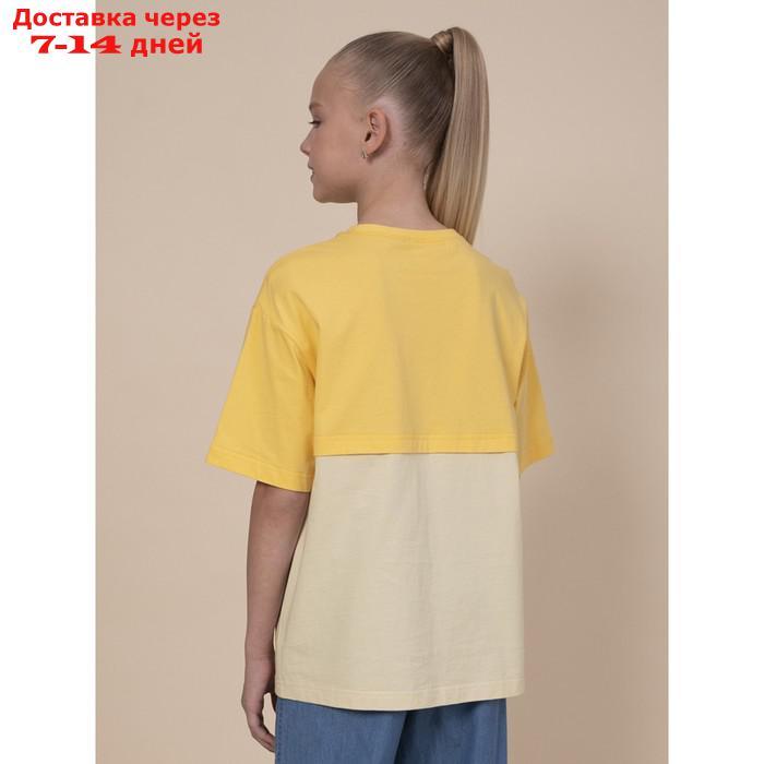 Футболка для девочек, рост 116 см, цвет жёлтый - фото 2 - id-p226875369