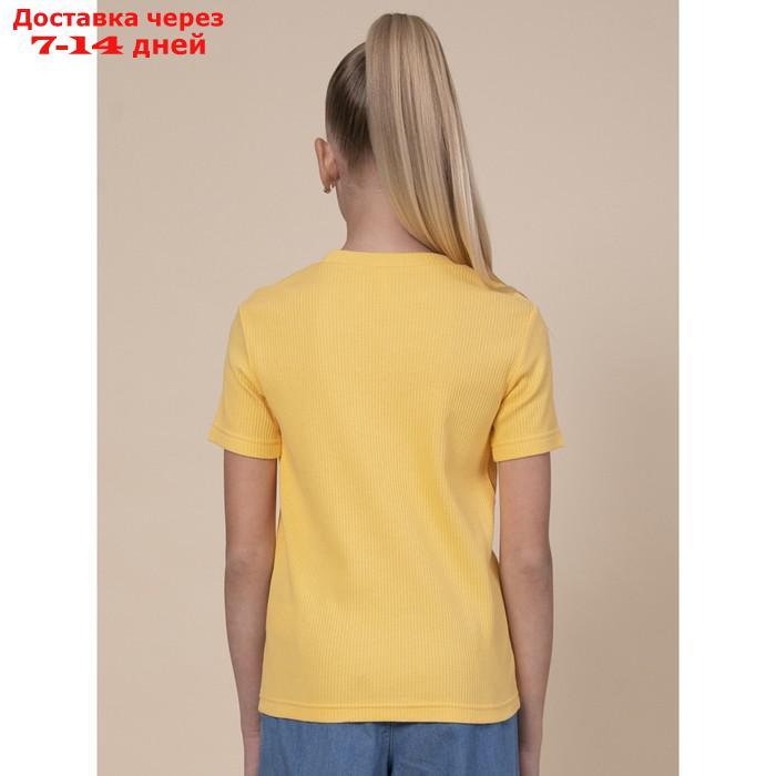 Футболка для девочек, рост 104 см, цвет жёлтый - фото 3 - id-p226875371