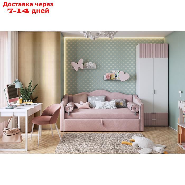 Комплект детской мебели "Зефир К3", белое дерево/пудра розовая (эмаль)/нежно-розовый (велюр) 10575 - фото 1 - id-p226872415