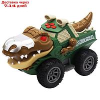 Машинка инерционная Funky Toys "Зелёный Крокодил", со светом и звуком