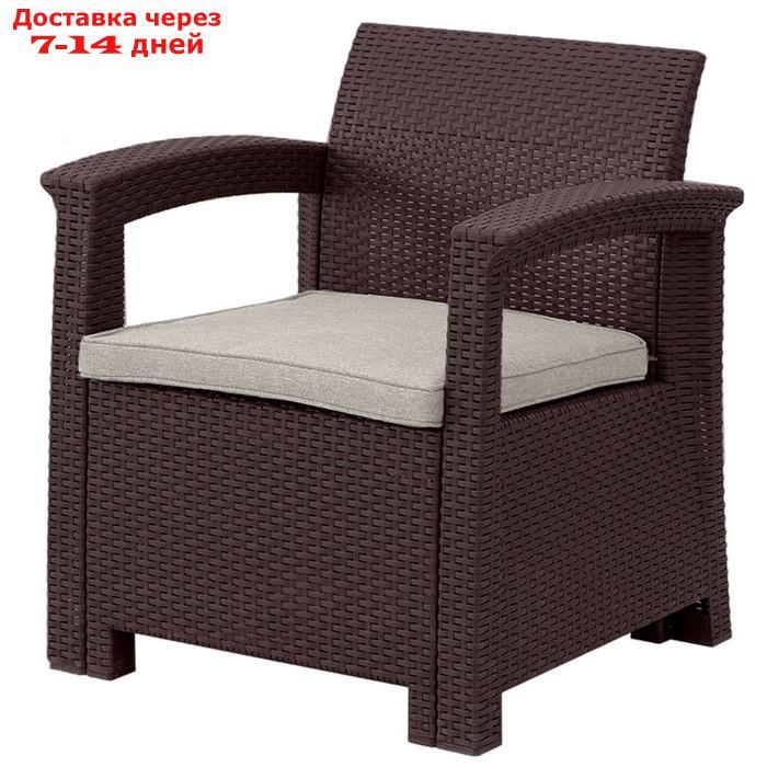 Комплект мебели RATTAN Comfort 3: 2 кресла + 1 столик, цвет венге - фото 2 - id-p226907647