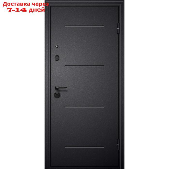 Входная дверь "М4", 860×2050 мм, левая, зеркало, цвет чёрный шёлк / белый ясень - фото 1 - id-p226904092