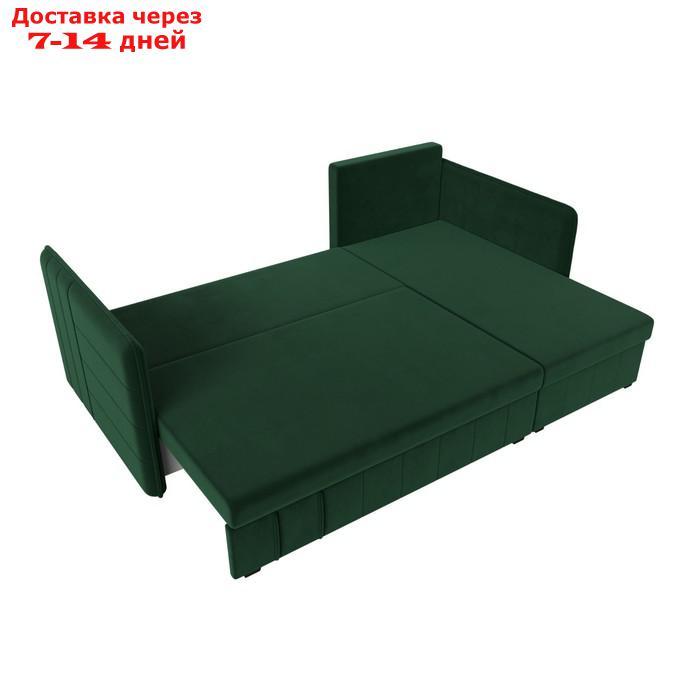 Угловой диван "Слим", правый угол, механизм еврокнижка, велюр, цвет зелёный - фото 8 - id-p226921962