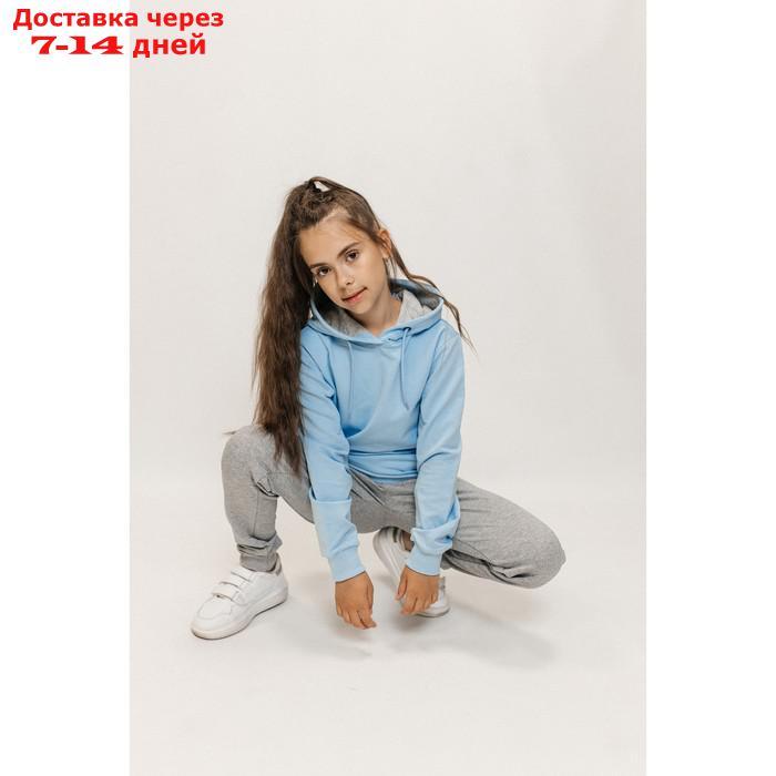 Костюм спортивный для девочек Isee, рост 134-140 см, цвет голубой, серый - фото 3 - id-p226872499