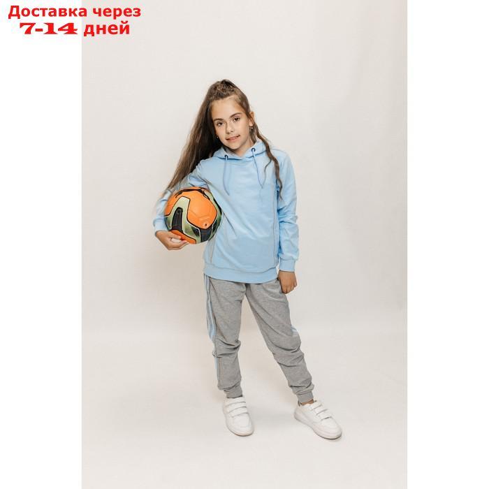 Костюм спортивный для девочек Isee, рост 134-140 см, цвет голубой, серый - фото 4 - id-p226872499