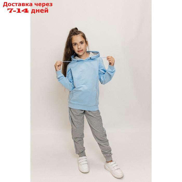 Костюм спортивный для девочек Isee, рост 134-140 см, цвет голубой, серый - фото 5 - id-p226872499