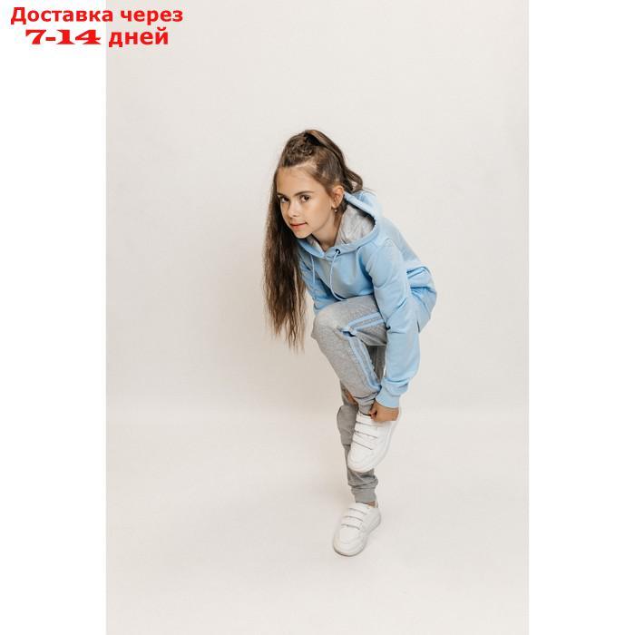 Костюм спортивный для девочек Isee, рост 134-140 см, цвет голубой, серый - фото 7 - id-p226872499