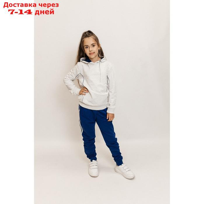 Костюм спортивный для девочек Isee, рост 146-152 см, цвет серый, синий - фото 3 - id-p226872500