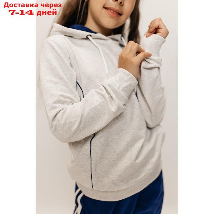 Костюм спортивный для девочек Isee, рост 146-152 см, цвет серый, синий - фото 6 - id-p226872500