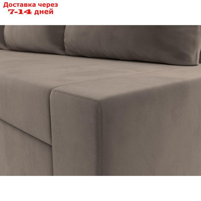 Угловой диван "Версаль", механизм дельфин, левый угол, велюр, цвет коричневый / бежевый - фото 5 - id-p226921972