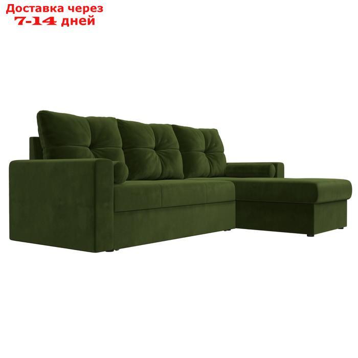 Угловой диван "Верона", правый угол, механизм дельфин, микровельвет, цвет зелёный - фото 4 - id-p226921973