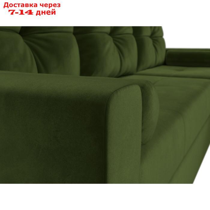 Угловой диван "Верона", правый угол, механизм дельфин, микровельвет, цвет зелёный - фото 5 - id-p226921973