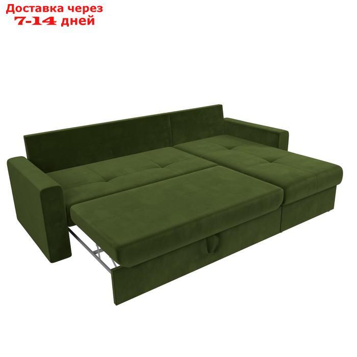 Угловой диван "Верона", правый угол, механизм дельфин, микровельвет, цвет зелёный - фото 7 - id-p226921973
