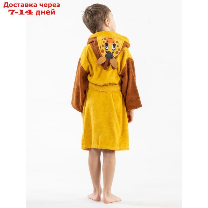 Халат махровый для мальчика, рост 122-128 см, цвет жёлтый - фото 2 - id-p226872510