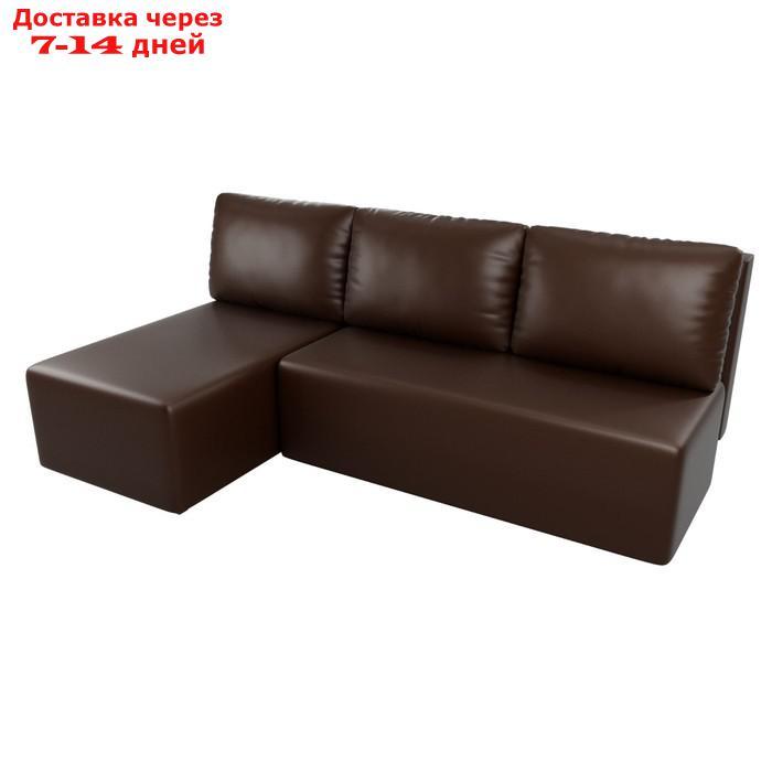 Угловой диван "Поло", левый угол, механизм еврокнижка, экокожа, цвет коричневый - фото 4 - id-p226921990