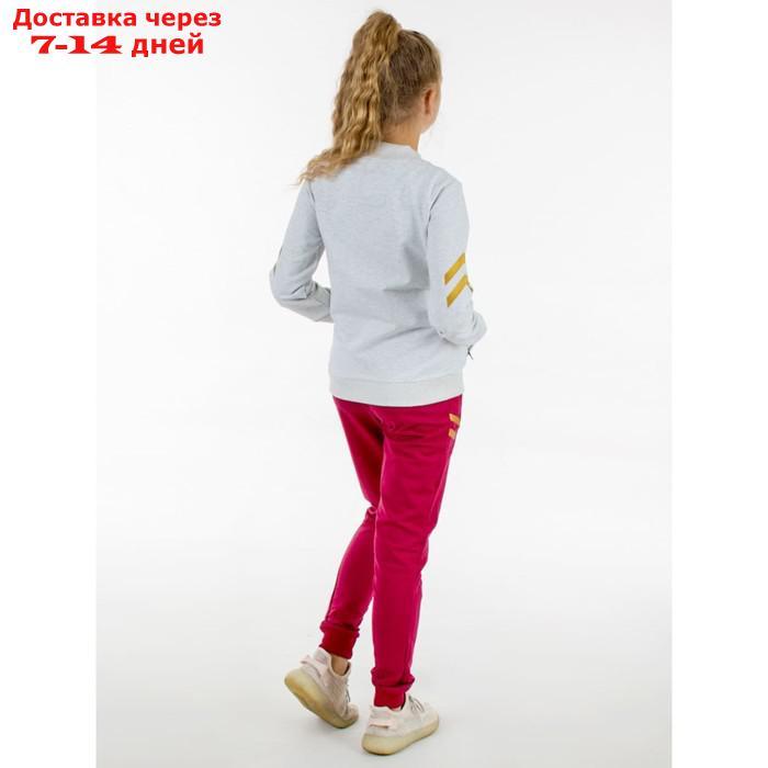Костюм спортивный для девочек Isee, рост 158-164 см, цвет серый, бордовый - фото 3 - id-p226872526