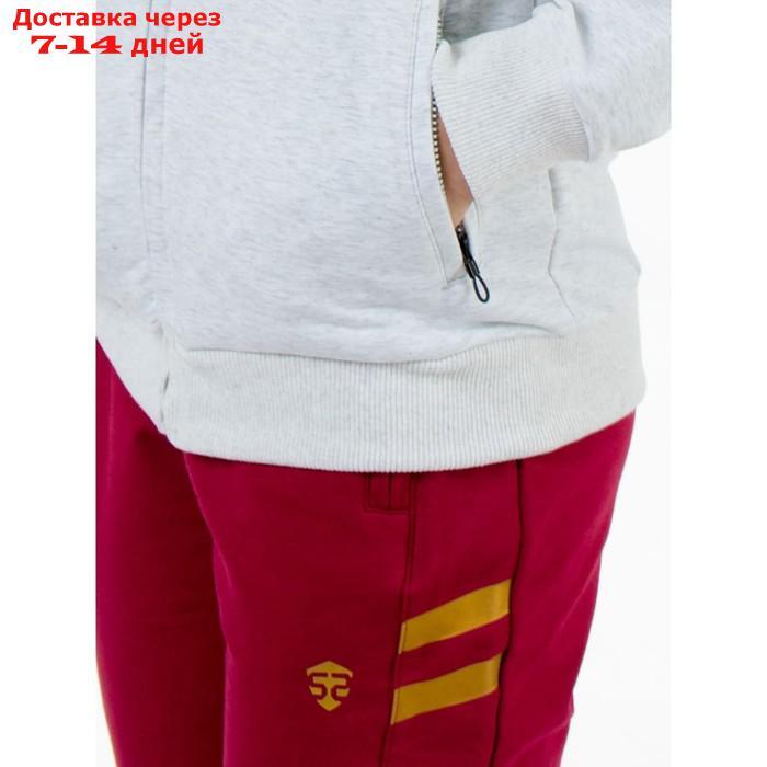 Костюм спортивный для девочек Isee, рост 158-164 см, цвет серый, бордовый - фото 9 - id-p226872526
