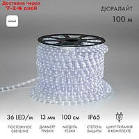 Шнур светодиодный Дюралайт фиксинг 2Вт 36LED/м бел. (уп.100м) Neon-Night 121-135