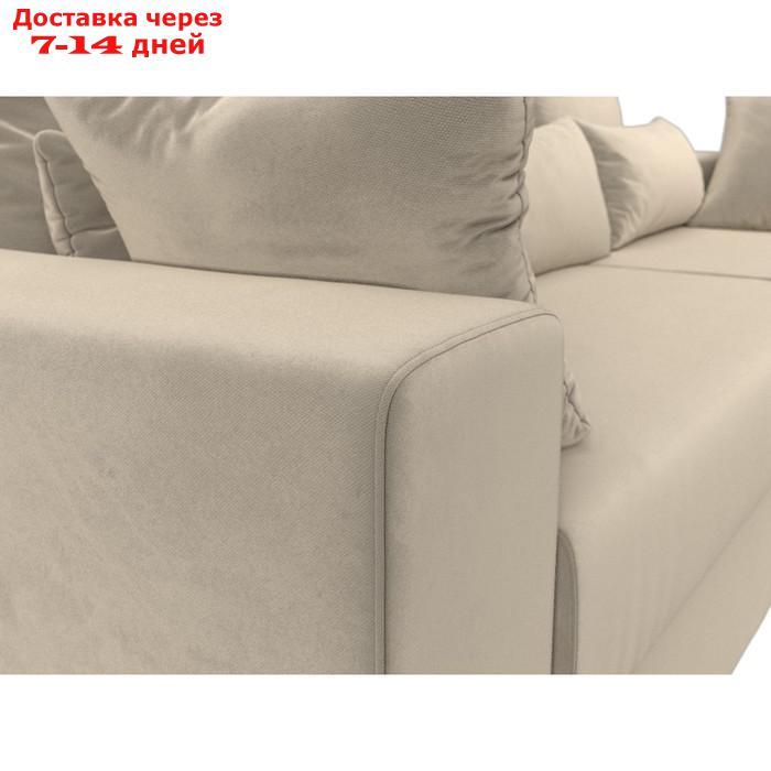Угловой диван "Майами", правый угол, механизм еврокнижка, микровельвет, цвет бежевый - фото 5 - id-p226921994