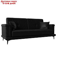 Прямой диван "Неаполь", механизм книжка, экокожа, цвет чёрный