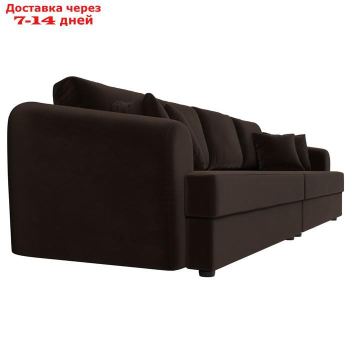 Прямой диван "Милтон", механизм еврокнижка, микровельвет, цвет коричневый - фото 4 - id-p226922017