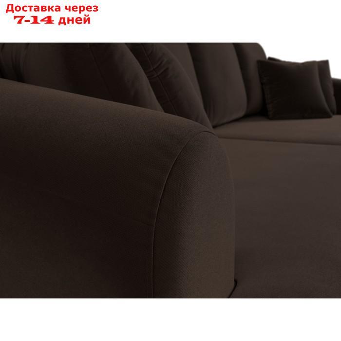 Прямой диван "Милтон", механизм еврокнижка, микровельвет, цвет коричневый - фото 5 - id-p226922017