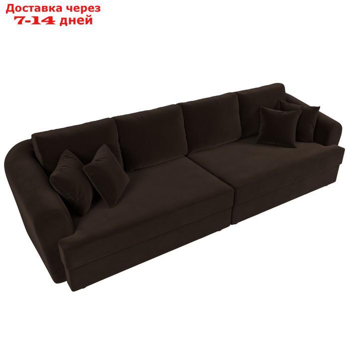 Прямой диван "Милтон", механизм еврокнижка, микровельвет, цвет коричневый - фото 6 - id-p226922017