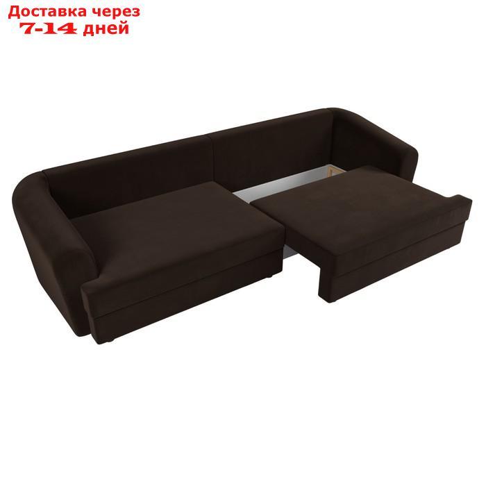 Прямой диван "Милтон", механизм еврокнижка, микровельвет, цвет коричневый - фото 7 - id-p226922017