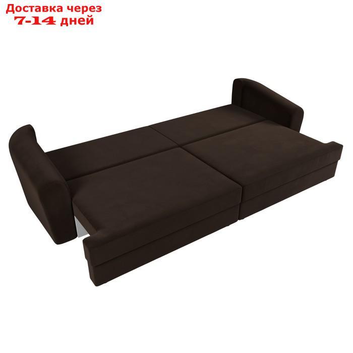Прямой диван "Милтон", механизм еврокнижка, микровельвет, цвет коричневый - фото 8 - id-p226922017